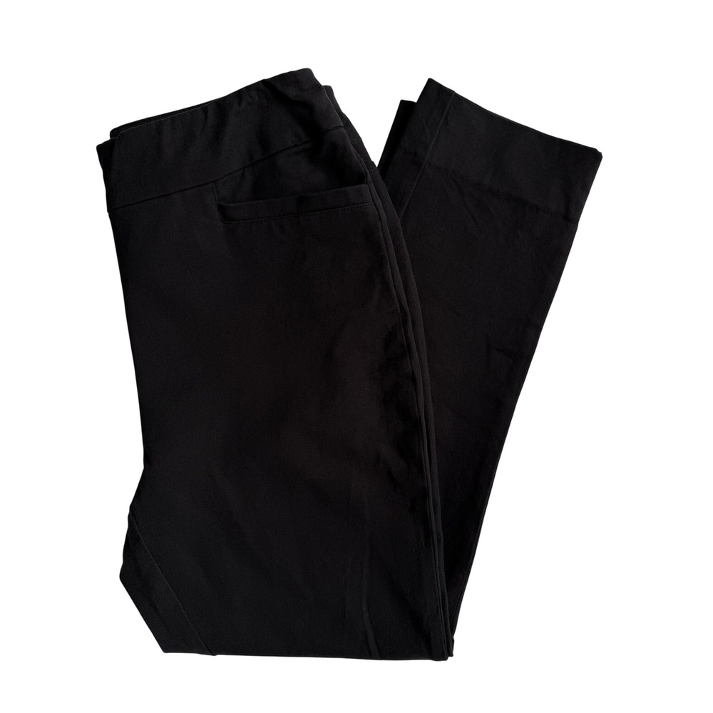 Soft Surroundings Black Pull On Ankle Pants Stretch Tapered Trousers 2FJ75 M